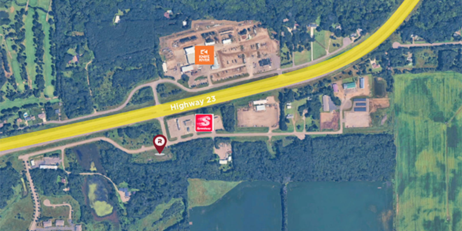 Rice Real Estate Commercial Land Aerial With Surrounding Businesses